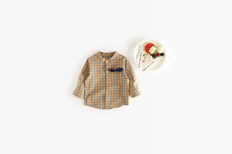 Рубашки для маленьких мальчиков и девочек хлопковая детская одежда клетчатая блузка для девочек топы с длинными рукавами и футболки, одежда для маленьких детей