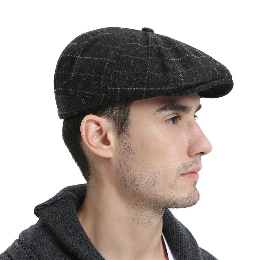 Buy Voboom Wool Tweed Newsboy Cap Mens Women Flat Cap