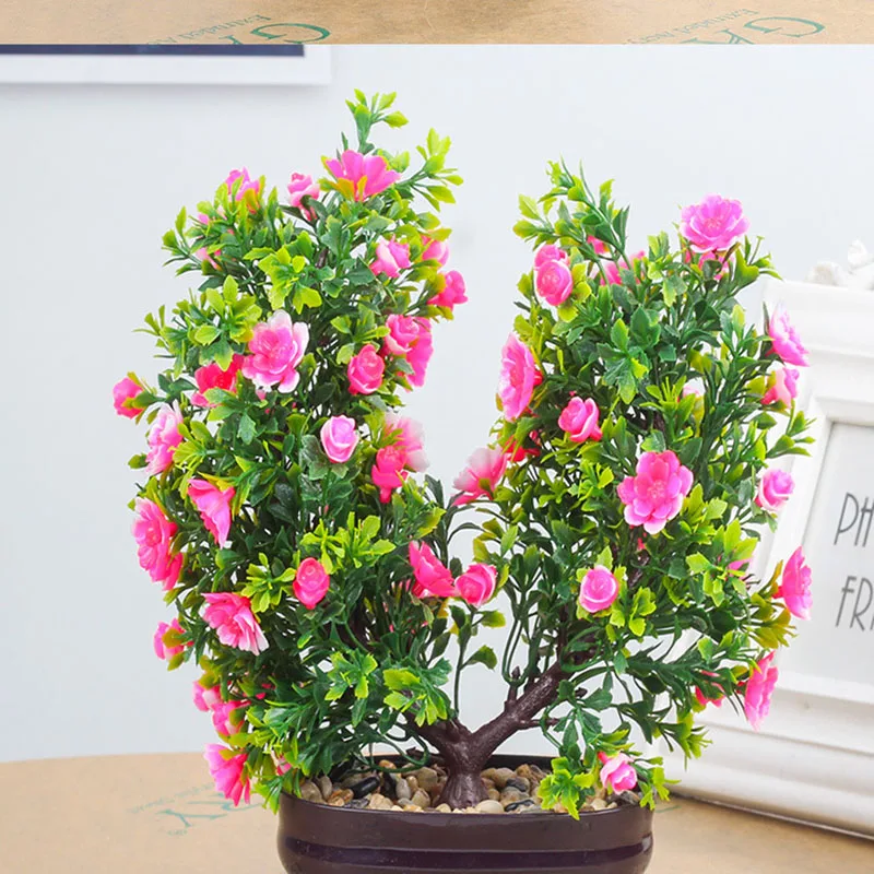 Flone Artificial Plants Home Decoration Nordic Green Plant Flower Bonsai Fake Plants Potted Wedding Garden Decoration Accessori  (8)