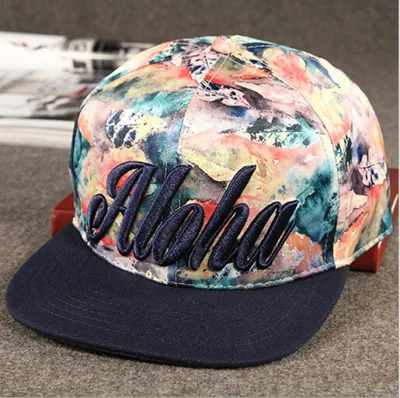 Цветок Aloha дети взрослые Snapback мультфильм Вышивка Дети хлопок бейсбольная кепка Мальчики бейсболка для девочки кепки s хип-хоп шляпы - Цвет: Kids 54CM