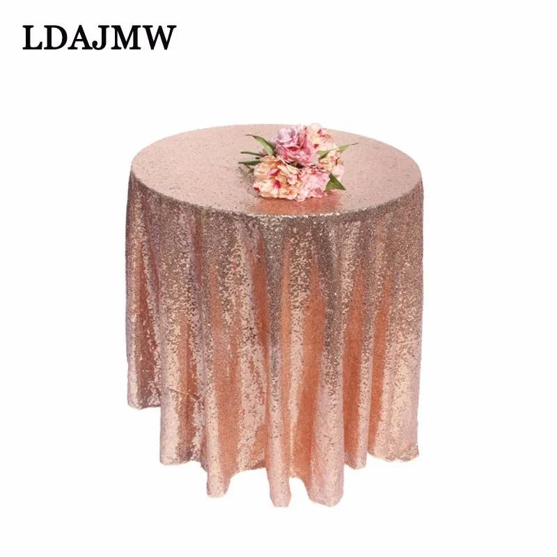 LDAJMW Rose Gold Sequins Tablecloth Shiny Bright Tablecloth Beautiful
