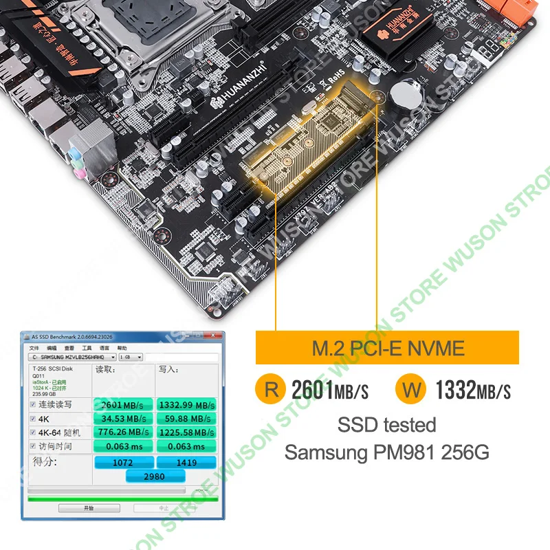 PC DIY HUANAN Чжи двойной X79 материнской платы с M.2 слот скидка материнская плата с двумя Процессор Intel Xeon E5 2680 V2 оперативная память 64G(4*16G