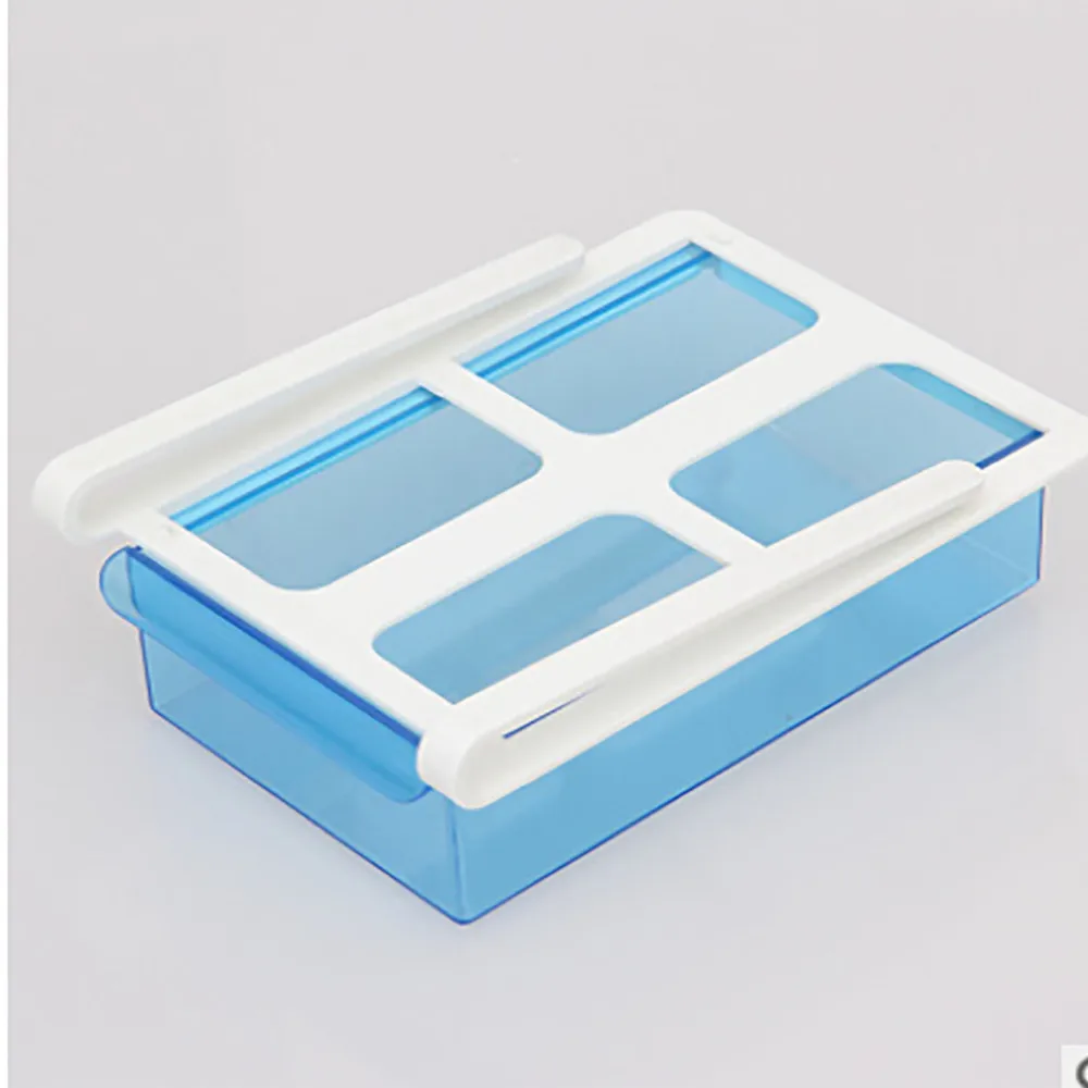Slide Fridge Freezer Organizer Plastic Refrigerator Food Fruit Storage Rack Shelf Drawer Hanging Holder Boxes#B30