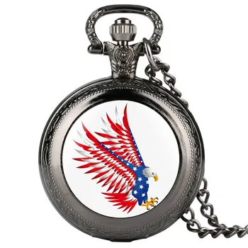 

Elegant Quartz Pocket Watch Retro Link For Women Men Sea Eagle Pattern Pocket Watch Classic White Dial Gift For Pocket Watch