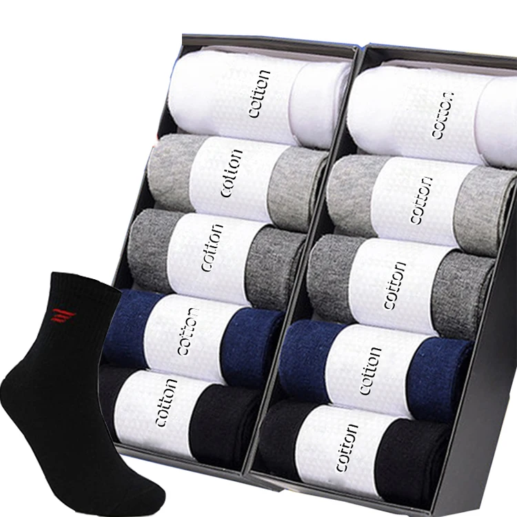 

10 pairs/lot Men's Cotton Socks New styles Casual Business Black Men Socks Autumn Winter Breathable Man Long Sock Size US 7.5-11