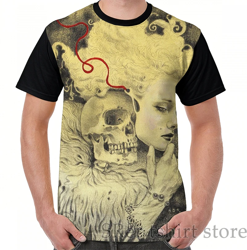

Funny print men t shirt women Tops tee La Calavera Catrina Graphic T-Shirt men O-neck Short Sleeve Casual tshirts