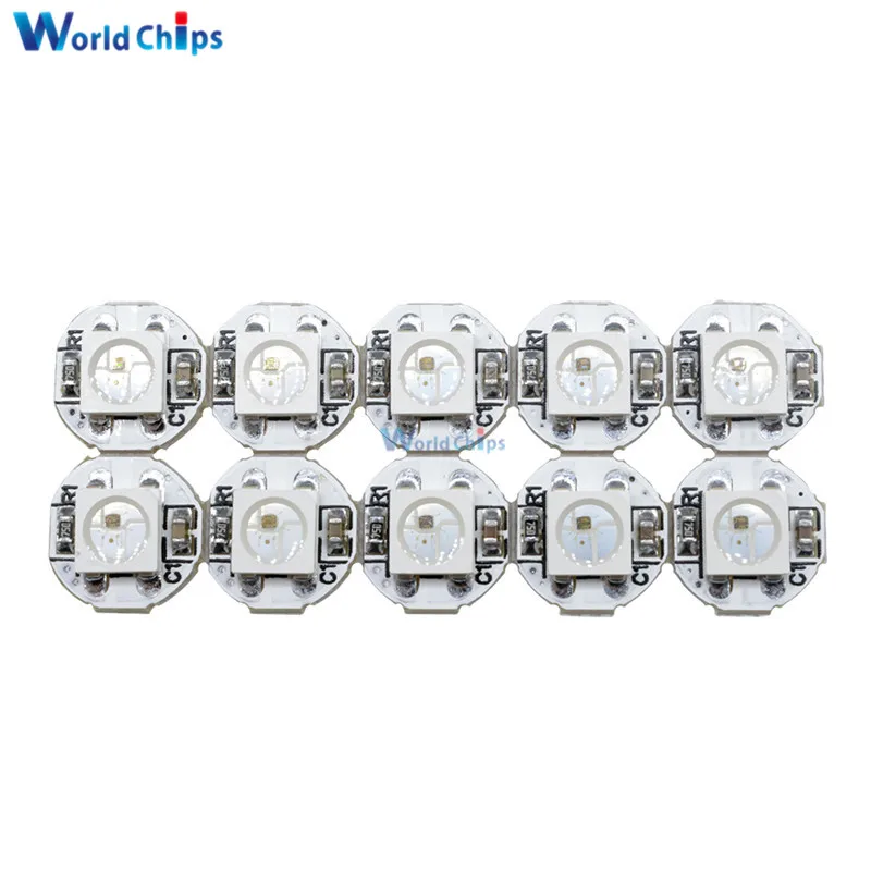 Led digital tube display 10Pcs DC 5V 3MM x 10MM WS2812B SMD RGB LED Mini PCB Board 5050 Chip Built-in IC-WS2812 Top Quality