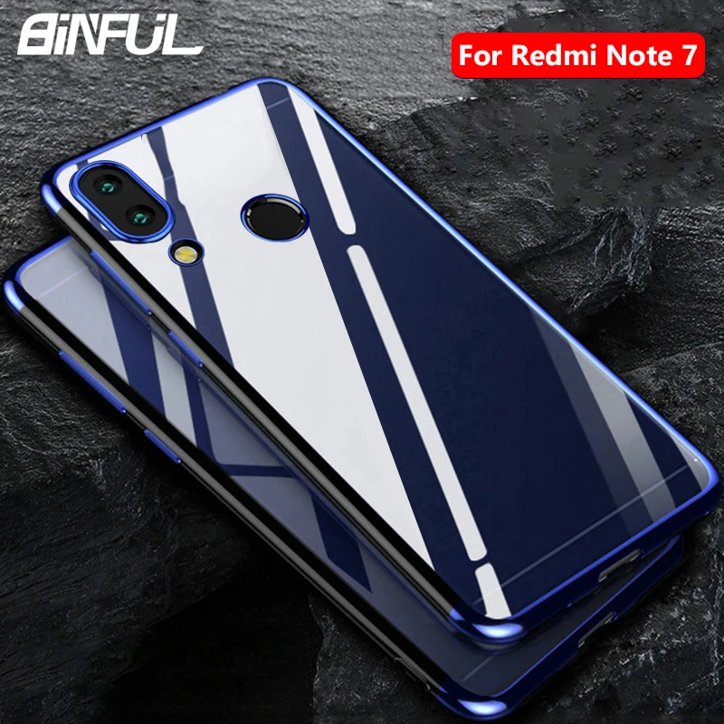 BiNFUL для Xiaomi Redmi Note 7 чехол с покрытием Мягкая силиконовая задняя крышка чехлы Pro Note7