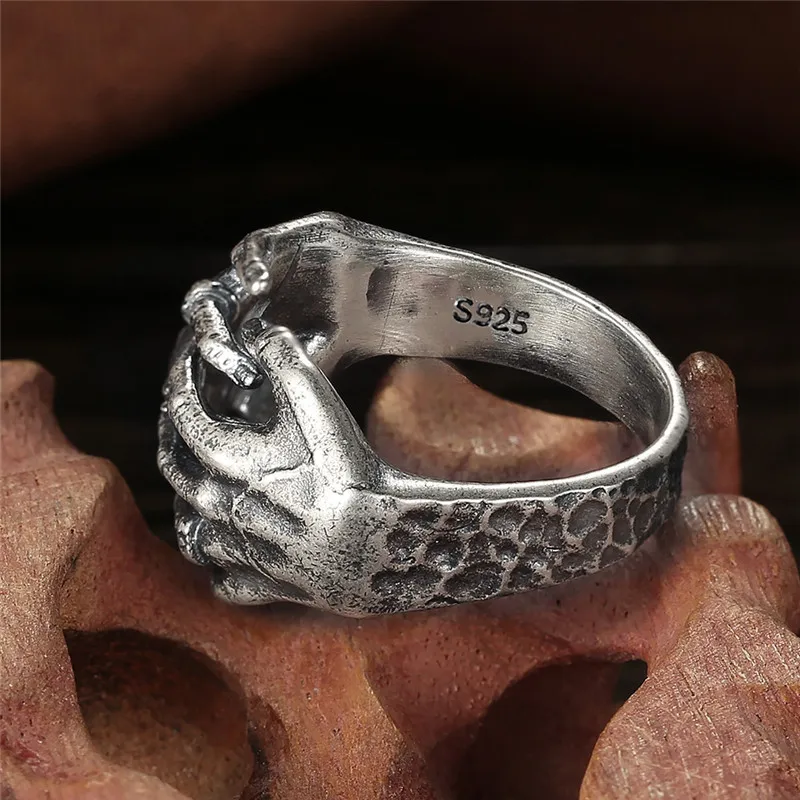 V. YA, крутые тайские серебряные кольца с черепом для мужчин, 925 пробы, серебряные ювелирные изделия, мужское кольцо, модные подарки