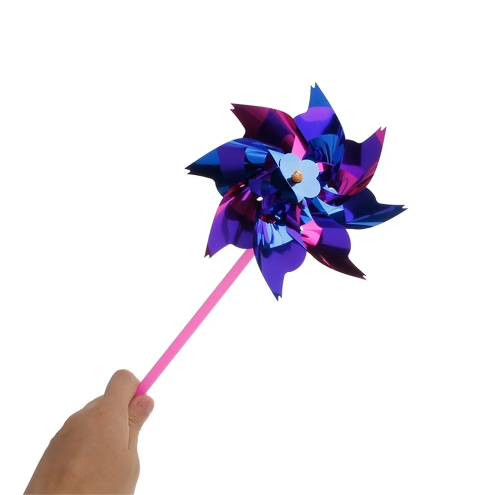 EASY BIG 100Pcs Lot Plastic Windmill Pinwheel Wind Spinner Kids Toy Garden Lawn Party Decor Toy 3