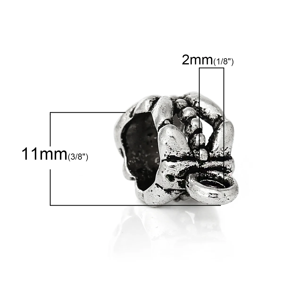 DoreenBeads 50 шт. серебряного цвета бусины разделители 11x8 мм подходят для европейского