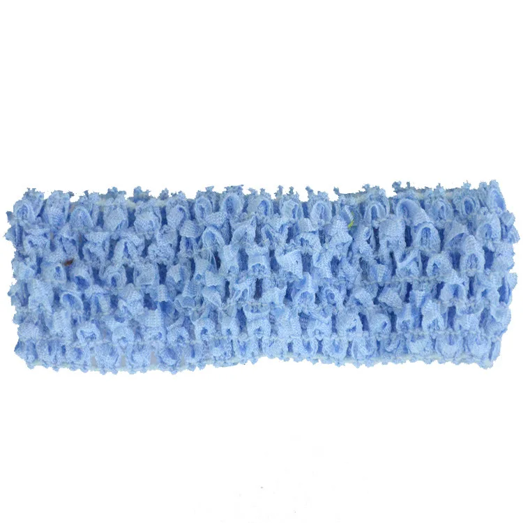 10 шт./лот 1,5 дюймов эластичная трикотажная лента для вязания крючком для "сделай сам" для маленьких девочек повязка на голову ручной работы из Ремесла поставок - Color: Sky Blue