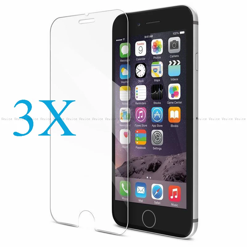 

3 Pieces Film Tempered Glass Screen Protector For iPhone 6 S 6S 7 8 XS Max XR X 5 5S SE 4 4S en Verre trempe ecran protecteur