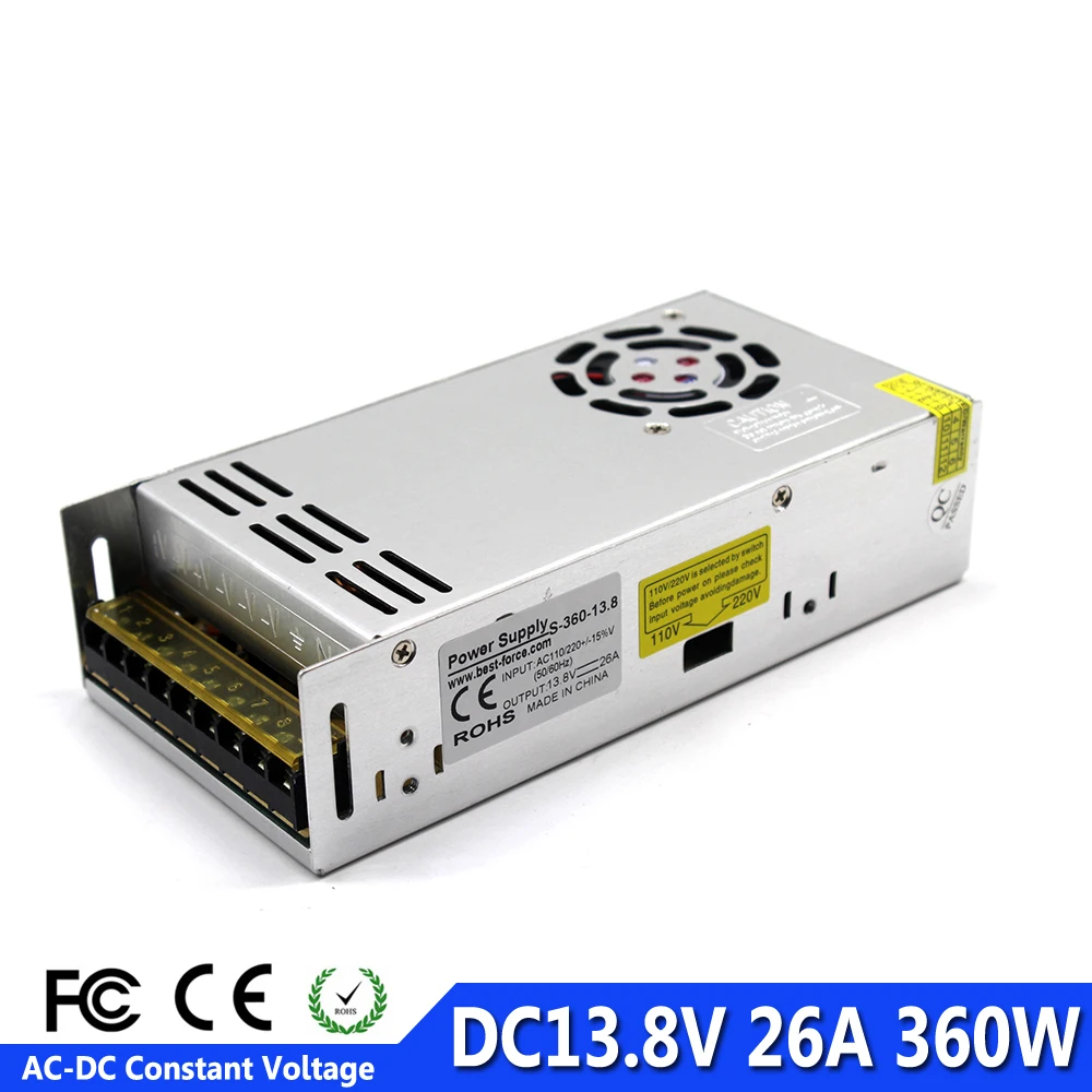 Один выход импульсный источник питания DC13.8V 26A 360W светодиодный трансформатор 110V