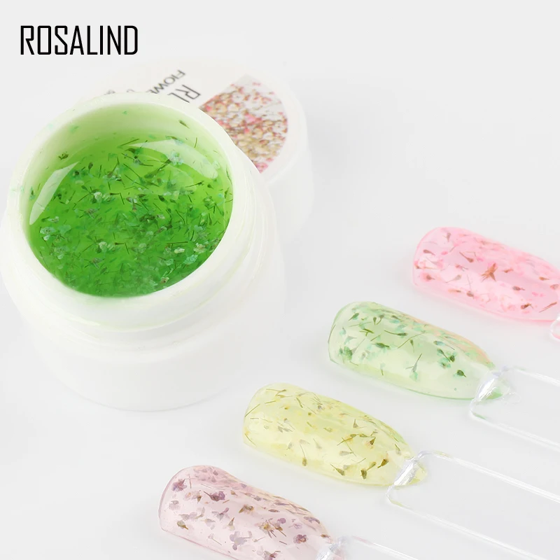 

ROSALIND Natural Dried Flower Fairy Gel Nail Polish Soak Off Manicure UV Nail Art Newest DIY Gel Varnish Nail Gel Polish