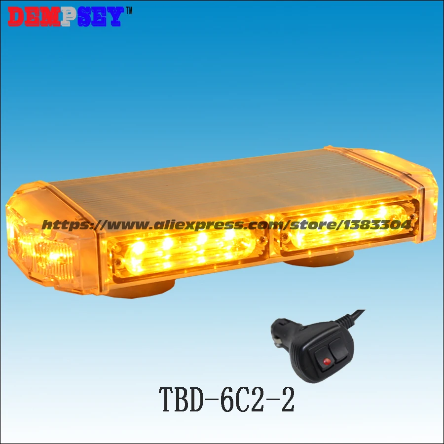 

TBD-6C2-2 High quality Yellow LED mini lightbar,amber emergency light,Car Flashing warning light,cigar light switch 17 flash