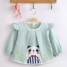 Детские нагрудники с длинными рукавами, водонепроницаемые, мягкие, хлопковые, унисекс, детские слюнявчики с рисунками из мультфильмов