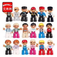 10pcs Big Size Building Blocks duploe Family Worker Police Figure Toys For Kids Christmas Gift