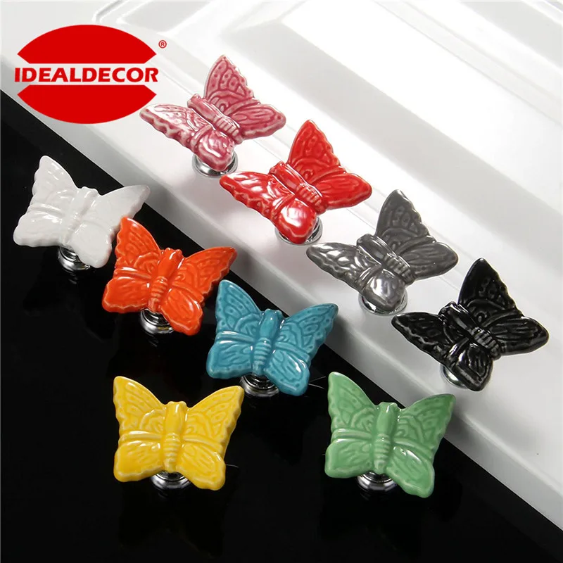 10pcs Vintage Butterfly Cabinet Knobs And Handles Furniture Handle