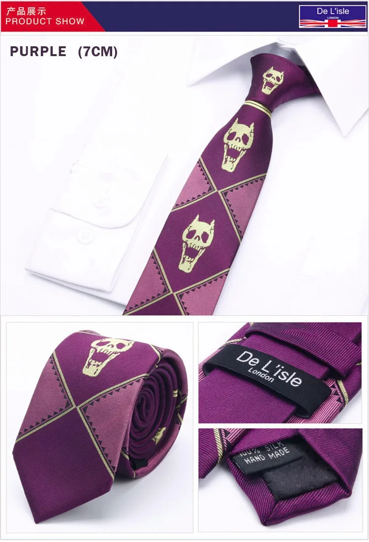 Абсолютно жаккардовый шелковый галстук японский мультфильм косплей костюм Кира йосикаге демон Череп Скелет узкий галстук мужской подарок