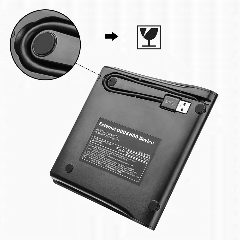 Внешний DVD привод USB 3 0 портативный CD RW записывающее устройство оптический