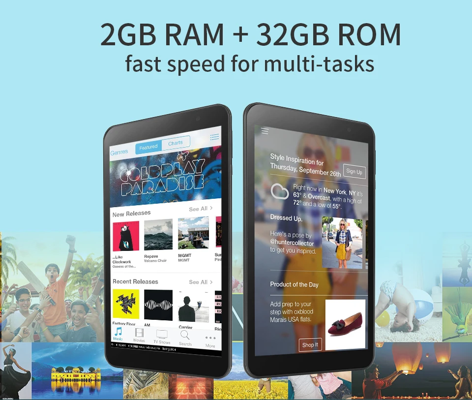 

Aoson M815 8 inch Android 7.0 Tablets PC 2GB RAM+32GB ROM Quad Core Dual Camera 1280*800 Bluetooth External WIFI The tablet