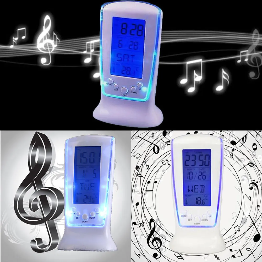 

Temperature Digital Alarm Clock Multifunction Night Lamp Table Alarm Clock Display Backlight Clock Watch