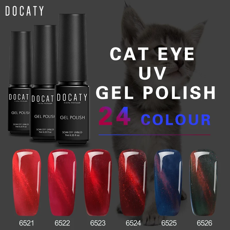 

Docaty Cat's Eye Gel Nail Polish Soak Off All for Manicure Nail Design Gel Varnishes Hybrid Uv Semi Permanent Enamel Gel Polish