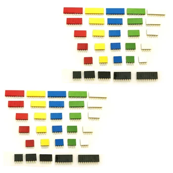 

60pcs Colored 2.54mm Single Row Straight Pin Header Female Socket PCB Board Connector Strip Kit