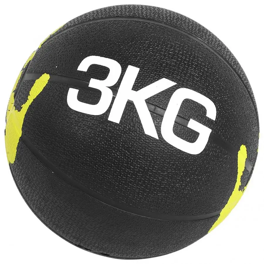Взвешенный фитнес-мяч для пилатеса, 3 кг, медицинский резиновый мяч для йоги, стабильное гимнастическое упражнение, фитнес-тренажер для тренировки мышц