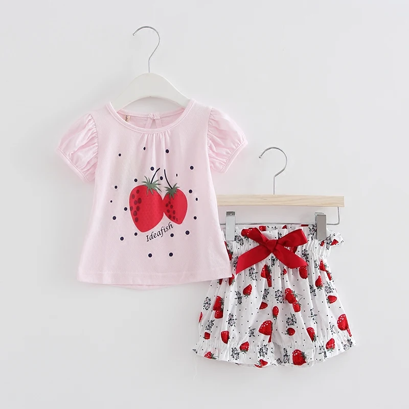 Wholesale 5pcs/lot Summer newborn baby clothing sets strawberries print
