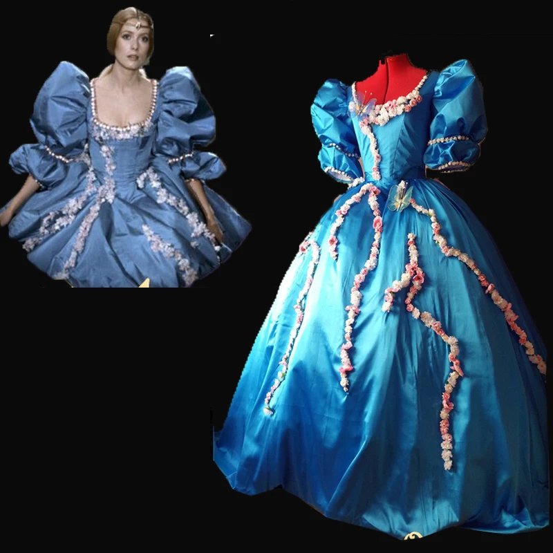

Tailored!Royal Eras Blue Taffeta Duchess 18th Gothic Theater medieval Renaissance Reenactment DRESS Victorian dresses HL-345