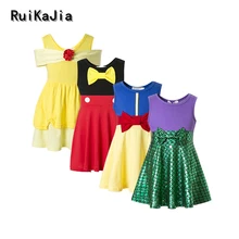 Платья для девочек, vaiana moana, платье принцессы, костюм для девочек, зимняя одежда для девочек, зимние платья в горошек для девочек