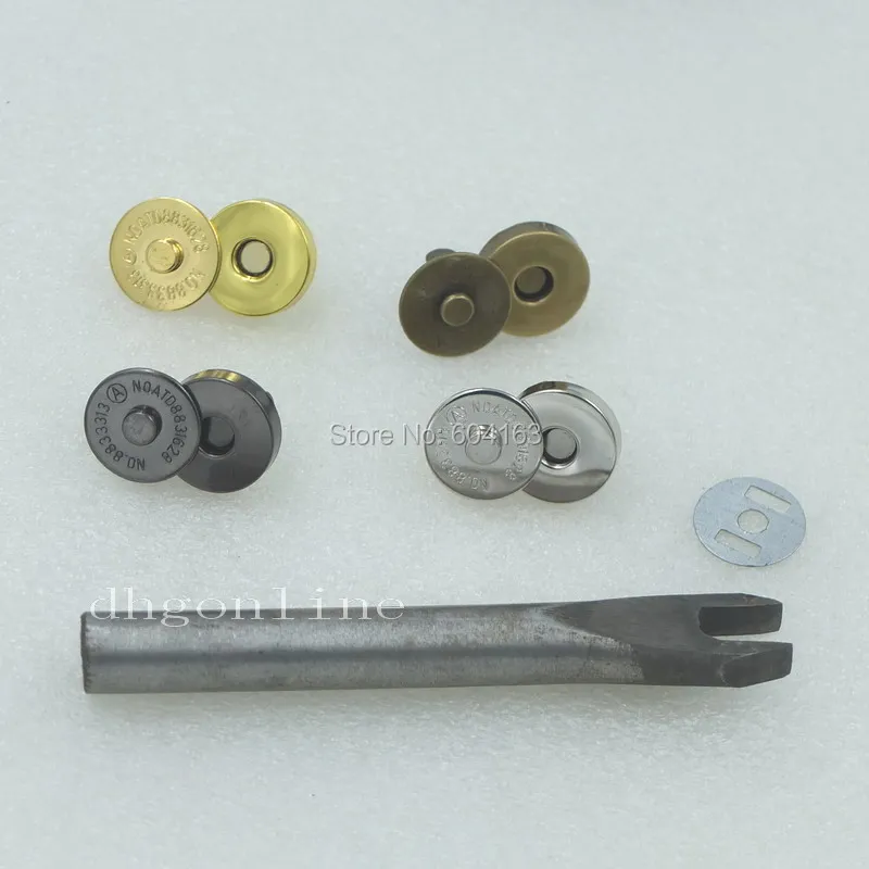 

One tool + 10 sets 18mm 3/4" Magnetic snaps purse closures Clasp Button Nickle Bronze Nickle-black Gold Choice