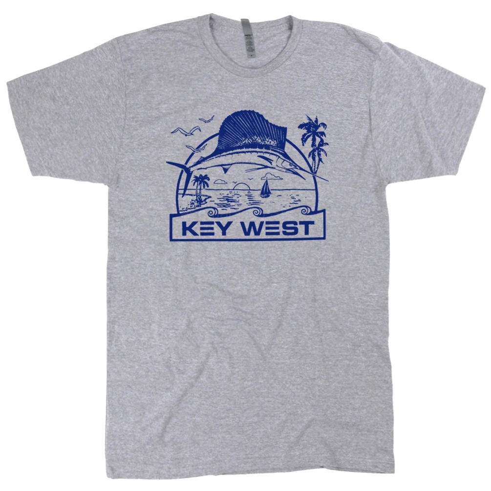 Key West T Shirt Florida Keys Marlins Shirts Vintage Travel Poster