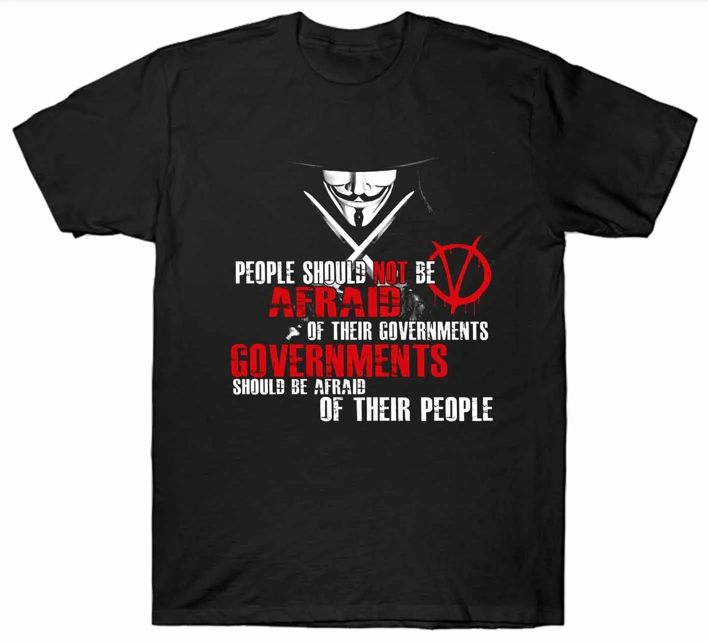 V FOR VENDETTA T SHIRT ANONYMOUS MASK GOVERNMENT Tops wholesale Tee custom Environmental printed Tshirt cheap | Мужская одежда