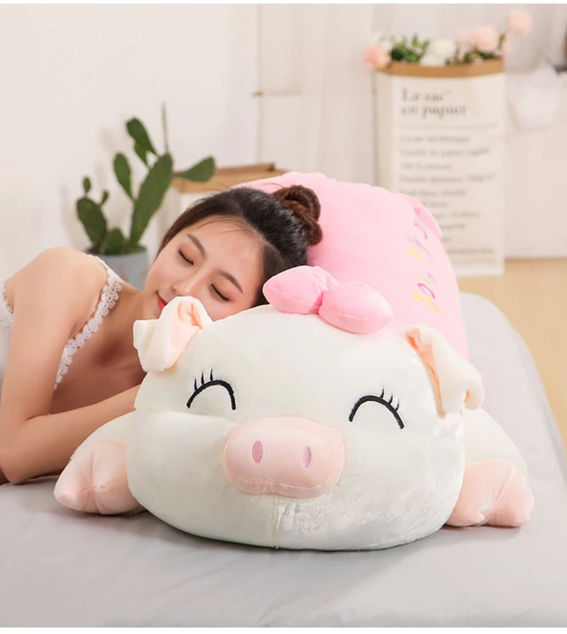 factory price kawaii cartoon pig plush toy pillow giant soft piggy doll for girl children gift decoration 39inch 100cm DY50620 (9)