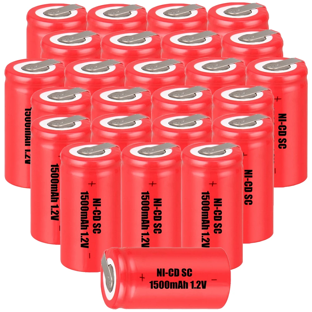 Lowest price 25 piece SC battery 1.2v batteries rechargeable 1500mAh
