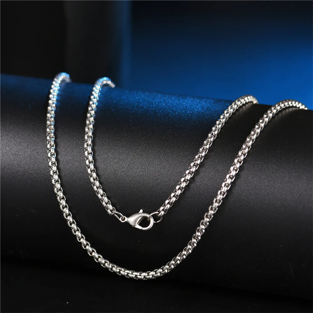 1049 Silver 60cm Хип-хоп, мужское ожерелье, цепочки, Модный Чистый золотой цвет, заполненный панцирь, кубинское длинное ожерелье, сделай сам, цепочка, шарм, унисекс, ювелирное изделие - Окраска металла: 1049 Silver 60cm