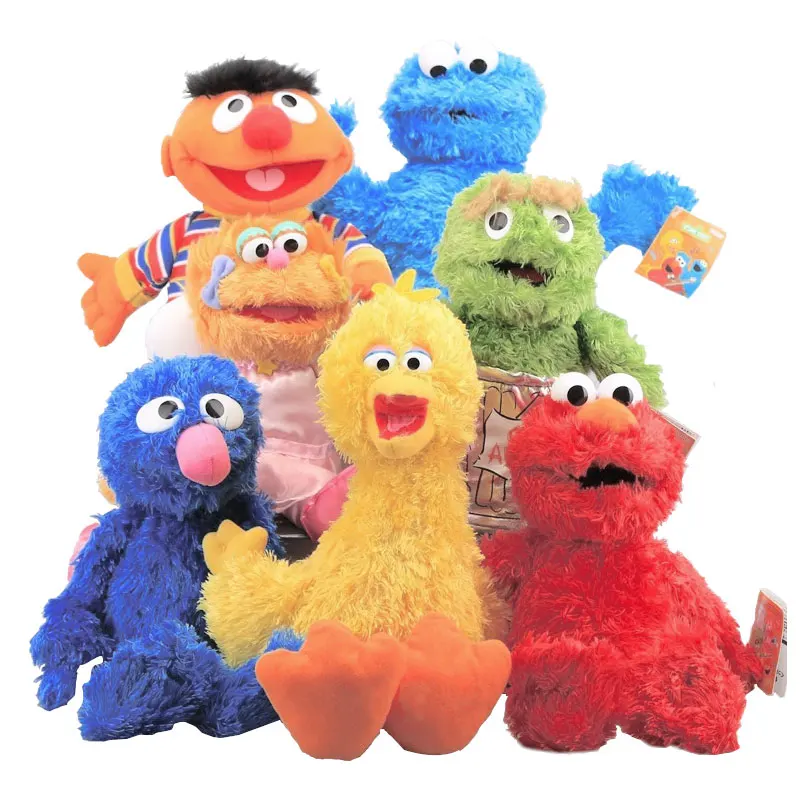 

8styles 27-40cm Cartoon Anime Sesame Street Elmo Oscar Cookie Grover Zoe Ernie Big Bird Stuffed Plush Toy Doll Children Gift