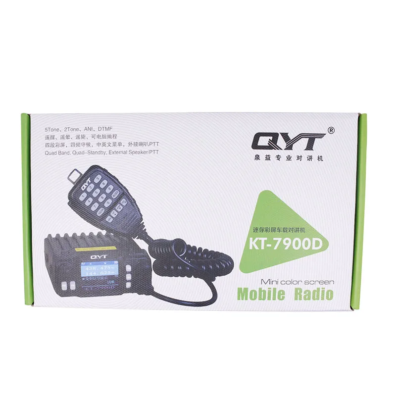 QYT KT-7900D мини мобильный радиотелефон KT7900D Quad Band Quad в режиме ожидания 136-174 мГц/220-260 мГц/ 350-390 мГц/400-480 мГц автомобиля 4 полосы CB радио