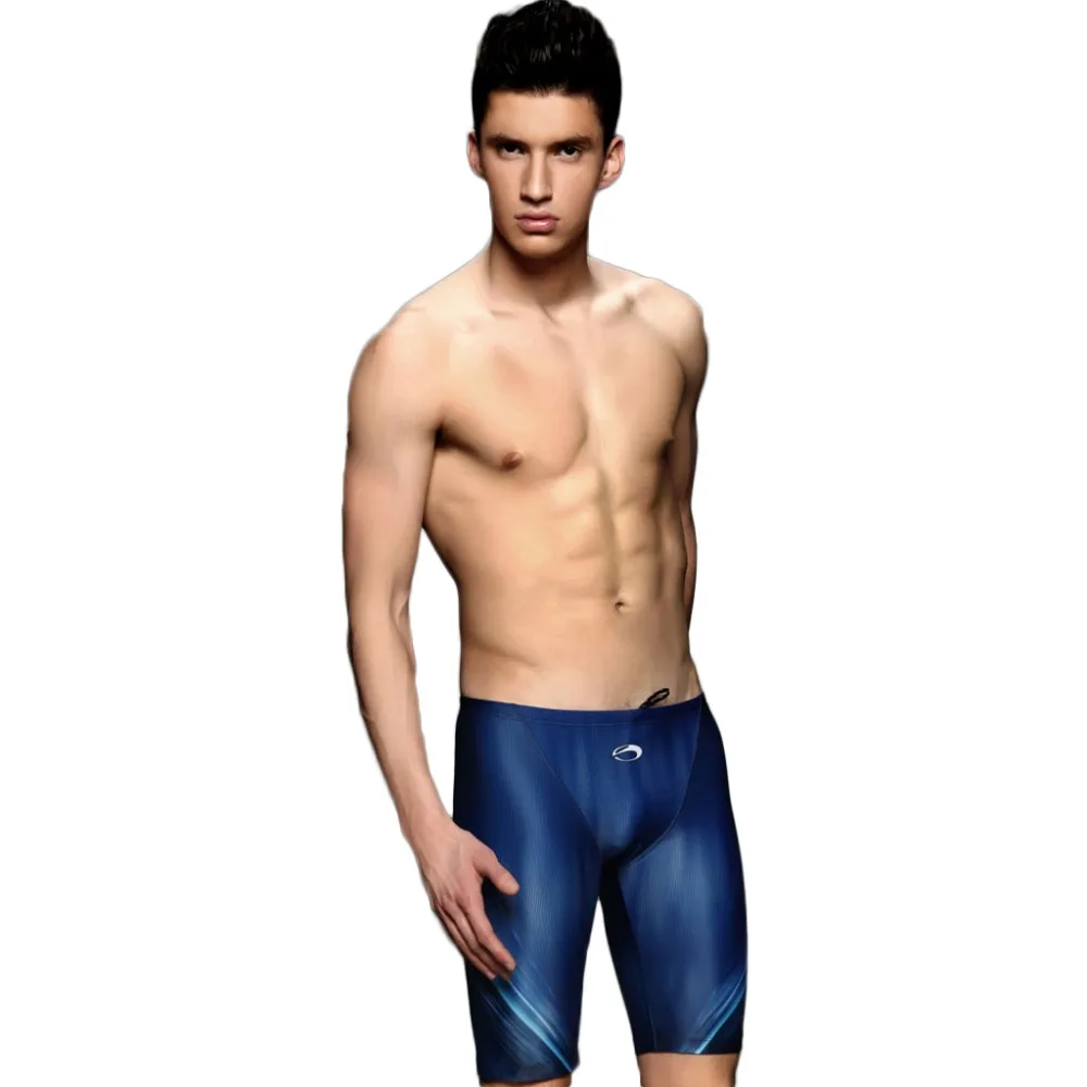 Blue Swimwear For Men Racing Swimwear Male Splice Competition