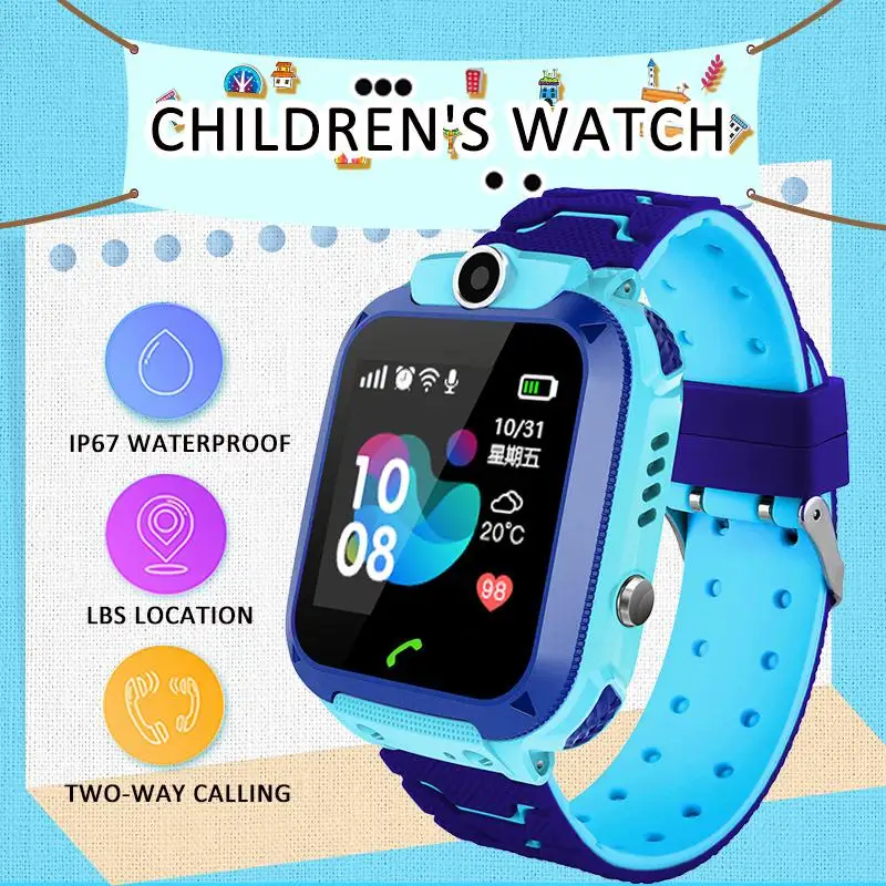 Best BEESCLOVER Kids Smart Watch Q12B Phone Watch for Android IOS Life Waterproof LBS Positioning 2G Sim Card Dail Call