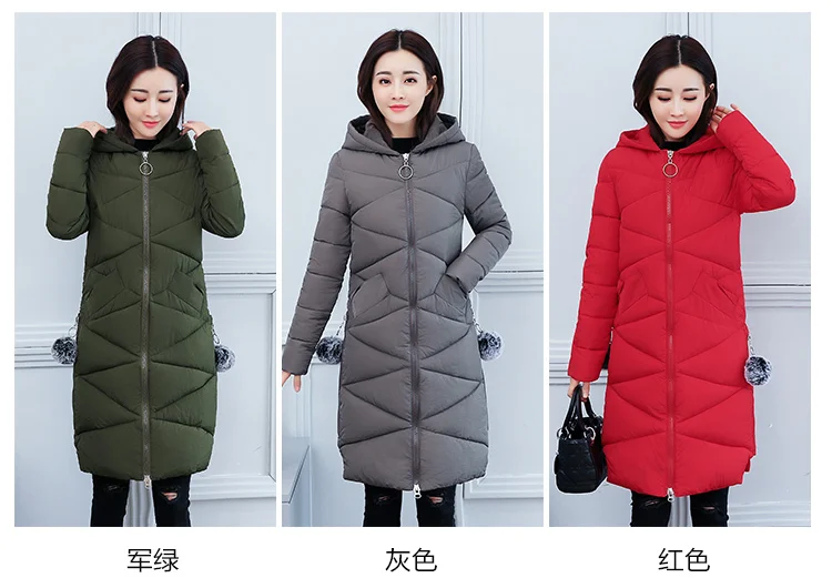 Зимняя новинка, женская пуховая хлопковая куртка с капюшоном, пальто, модное повседневное тонкое длинное пальто, теплое женское хлопковое базовое пальто, большие размеры 4XL