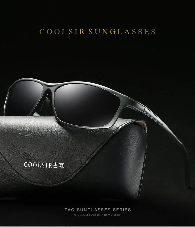 Трендовые мужские солнцезащитные очки поляризованный, алюминиевый, Магниевый сплав солнцезащитные очки УФ устойчивые квадратные поляризационные защитные водительские очки