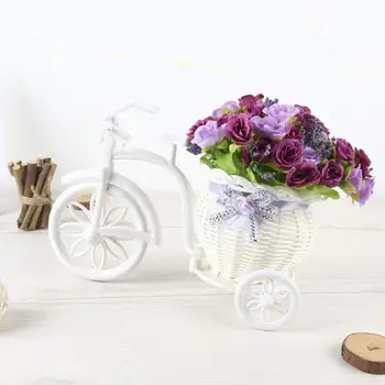 

Artificial Plants Flowers Carnation Lilac Rattan Weaving Hemp Rope Simulation Flowers Small Bonsai Set Potted Home Office Decor