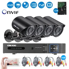 OWSOO 4CH CCTV Системы 1080N AHD CCTV DVR 4 шт. 720P уличная инфракрасная камера видеонаблюдения 1500TVL Камера комплект видеонаблюдения+ 1 ТБ Seagate HDD