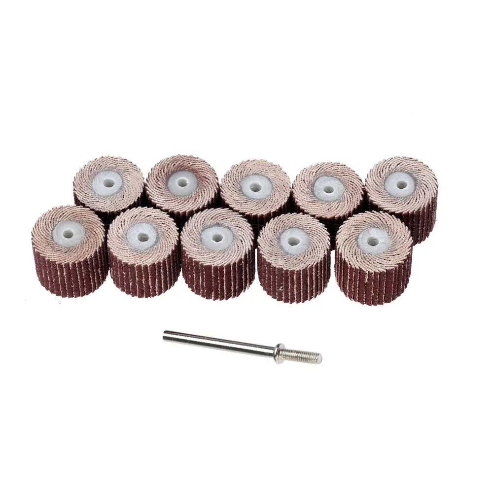 10pc Grinding Buffing Sandpaper Flap Wheel Head Mandrel for Rotary Tool