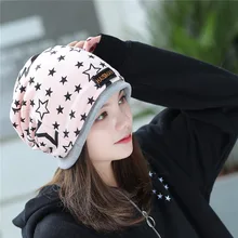 Осенне-зимние хлопковые шапки-бини шапка защита для ушей Кепка Сейлор Мун кепка со звездами шарф женские дешевые шапки