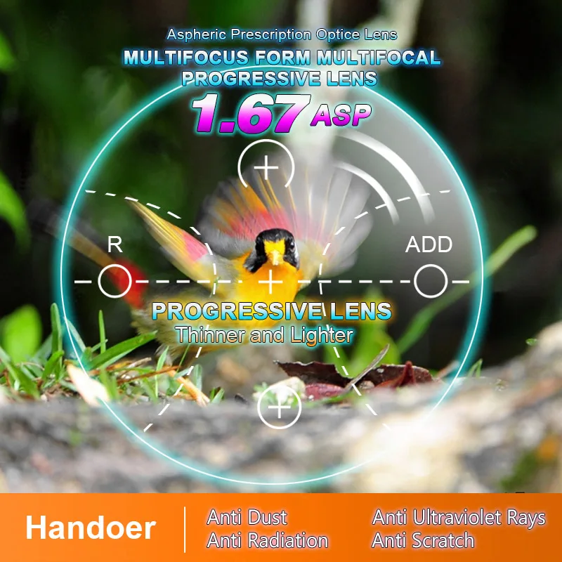 2 шт. асферические многофокальные оптические линзы Handoer Index 1 67|Аксессуары для